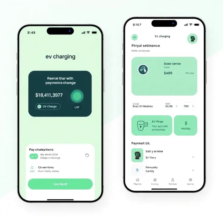 modern EV charging station with electric car, futuristic technology, emerald green and blue lighting, professional corporate style